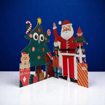 lasergesneden kerstkaart met bewegende ogen - Aww! So Cute! - kerstboom