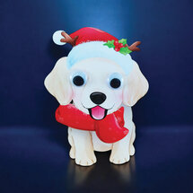 wiebelhoofd kerstkaart - hond