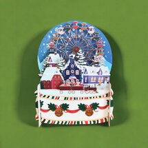 3d pop-up kerstkaart miniature greetings - kerstdorp