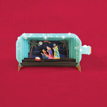 3D pop up christelijke kerstkaart - message in a bottle - 3 koningen