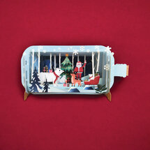 3D pop up kerstkaart - message in a bottle - kerstman