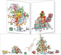 uitklapbare kerstkaart cache-cache - rendier