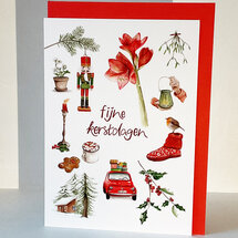 8 kerstkaarten Christa Mulder - fijne kerstdagen - amaryllis