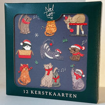 12 kerstkaarten noel tatt - prettige kerstdagen en een gelukkig nieuwjaar - katten