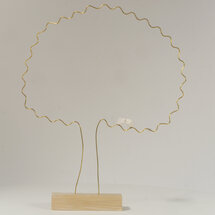 Sculptuur Laurent Trébout - gouden boom met tortelduifjes