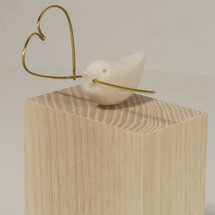 Sculptuur Laurent Trébout - voor jou - vogel met hartje