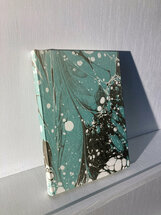 luxe notitieboek - blauw, wit, bruin