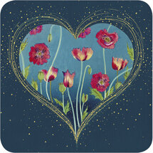 vierkante ansichtkaart met envelop van jehanne weyman - hart doorkijkje