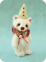 luxe wenskaart santoro eclectic cards - witte teddy clown
