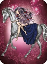 luxe wenskaart santoro eclectic cards - vrouw op paard