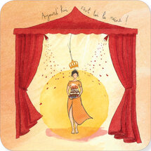 vierkante ansichtkaart met envelop van Anne-Sophie Rutsaert - aujourd'hui c'est toi la reine