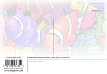 3d ansichtkaart - lenticulaire kaart - clownsvisjes