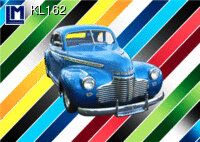 3d ansichtkaart - lenticulaire kaart - blauwe auto