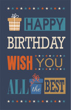 verjaardagskaart - happy birthday - wish you alle the best