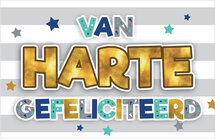 felicitatiekaart - van harte gefeliciteerd - strepen