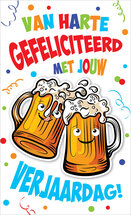 verjaardagskaart - van harte gefeliciteerd met jouw verjaardag - bierpullen