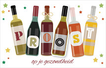 verjaardagskaart - proost op je gezondheid - wijn