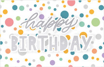 verjaardagskaart - happy birthday - pastel stippen