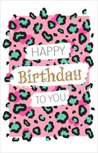 verjaardagskaart - happy birthday to you - luipaard dessin