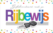 wenskaart - gefeliciteerd met je rijbewijs
