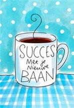 luxe wenskaart blond amsterdam - succes met je nieuwe baan