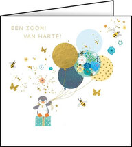 geboortekaart gold leaf - een zoon van harte