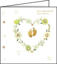 geboortekaart gold leaf - een kleinkind van harte