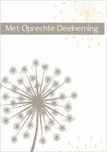condoleancekaart - met oprechte deelneming - pluisbloem