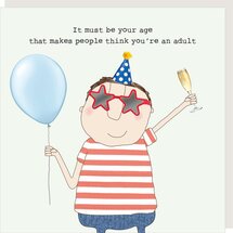 verjaardagskaart rosie made a thing - people think you're an adult