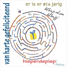 verjaardagskaart - er is er een jarig - doolhof