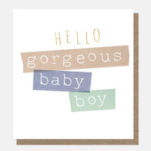 geboortekaartje caroline gardner - hello gorgeous baby boy - tape