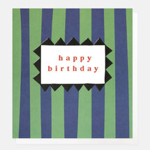 verjaardagskaart caroline gardner - happy birthday - groen en blauwe strepen