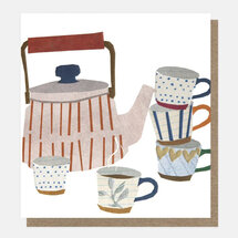 wenskaart caroline gardner - theepot en mokken