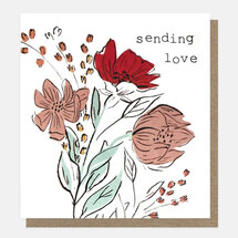 wenskaart caroline gardner - sending love - bloemen