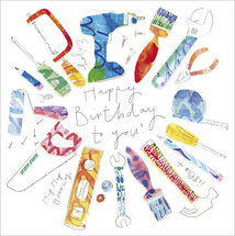 verjaardagskaart woodmansterne - happy birthday - gereedschap