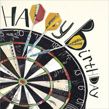 verjaardagskaart woodmansterne - happy birthday - dartbord