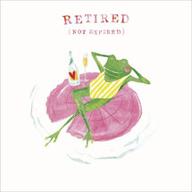 wenskaart pensioen woodmansterne - retired not expired