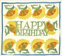 verjaardagskaart emma bridgewater - happy birthday - gele bloemen