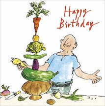 verjaardagskaart quentin blake woodmansterne - happy birthday - groente