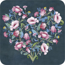 vierkante ansichtkaart met envelop van Mila - hart in bloei