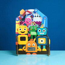 3d pop up kinderkaart - robots