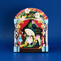 3d pop-up kaart miniature pop-up - fee en paddenstoel