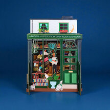 3d pop-up kaart miniature pop-up - boekwinkel