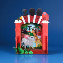 3d pop-up kaart miniature pop-up - dierentuin