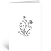 wenskaart - pentekening van bloemen