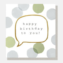 verjaardagskaart caroline gardner - happy birthday to you - stippen groen grijs