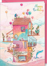 verjaardagskaart code 5 Jehanne Weyman - happy birthday - huis