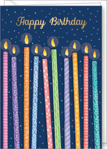verjaardagskaart code 5 Rosie Hilyer - happy birthday - kaarsjes