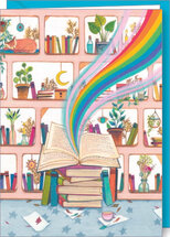 wenskaart code 5 Jehanne Weyman - regenboog uit boeken