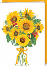 wenskaart code 5 - zonnebloemen